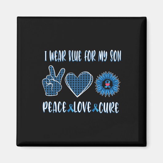 Aimant Ruban Bleu À Mon Fils Novembre Sensibilisation au  (Devant)