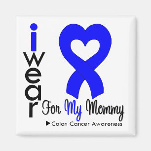 Aimant Ruban bleu de coeur de cancer du colon pour ma