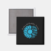 Aimant Ruban bleu de tournesol Déficiences intellectuelle (Recto/Verso)