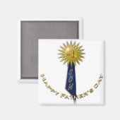 Aimant Ruban bleu N° 1 Fête des pères vers son (Recto/Verso)