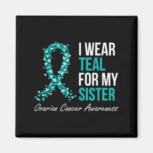 Aimant Ruban Cancer Ovarien Je Porte Turquoise Pour Ma So
