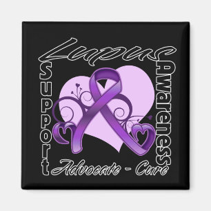 Aimant Ruban de coeur - conscience de lupus