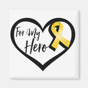 Aimant Ruban de conscience d'or pour mon héros