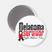 Aimant Ruban de la fleur de Melanoma Surviva (Recto/Verso)
