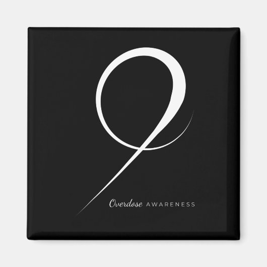 Aimant Ruban de sensibilisation à la surdose de drogue (Devant)