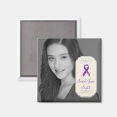 Aimant Ruban de sensibilisation à la violette (Recto/Verso)