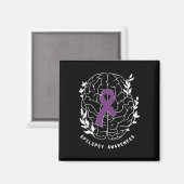 Aimant Ruban de sensibilisation à l'épilepsie Violet Cerv (Recto/Verso)