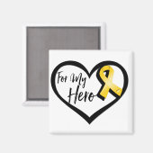 Aimant Ruban de sensibilisation à l'or pour mon héros (Recto/Verso)