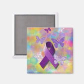 Aimant Ruban de sensibilisation au pourpre (Recto/Verso)