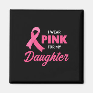Aimant Ruban de soutien au cancer Je porte du rose pour m