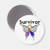 Aimant Ruban de tatouage papillon du cancer de la vessie (Recto/Verso)