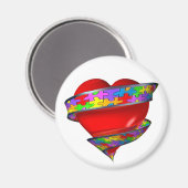 Aimant Ruban du coeur rouge (Recto/Verso)