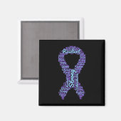 Aimant Ruban du mois de sensibilisation à la prévention d (Recto/Verso)