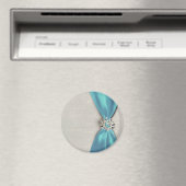 Aimant ruban en satin bleu avec copie de bijou (In Situ (Lave-vaisselle))