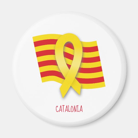 Aimant Ruban et drapeau catalans (Devant)