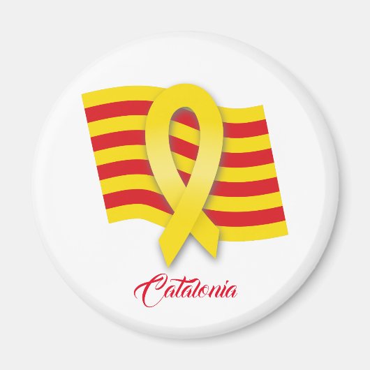 Aimant Ruban et drapeau catalans (Devant)