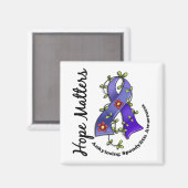 Aimant Ruban Fleur 4 Hope Matters Ankyloss Spondyliti (Recto/Verso)