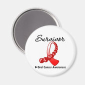 Aimant Ruban Gemstone, survivant du cancer oral (Recto/Verso)