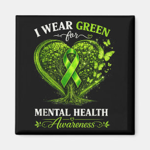 Aimant Ruban Mental Health Porter Vert Santé Mentale
