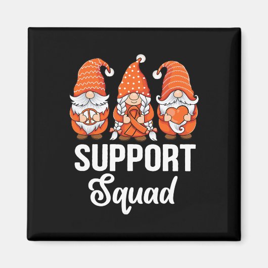 Aimant Ruban orange Les Gnomes soutiennent la survivante  (Devant)