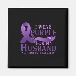 Aimant Ruban pourpre Alzheimer Fighter Husband Alzheimers