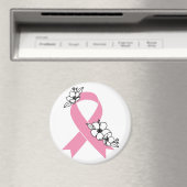 Aimant Ruban rose aux fleurs (In Situ (Lave-vaisselle))