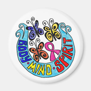 Aimant Ruban rose avec des papillons et l'esprit d'esprit