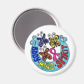 Aimant Ruban rose avec papillons et esprit corporel (Recto/Verso)