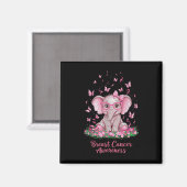 Aimant Ruban rose Cancer du sein Sensibilisation Cure Ele (Recto/Verso)