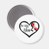 Aimant Ruban rouge et blanc pour mon héros (Recto/Verso)