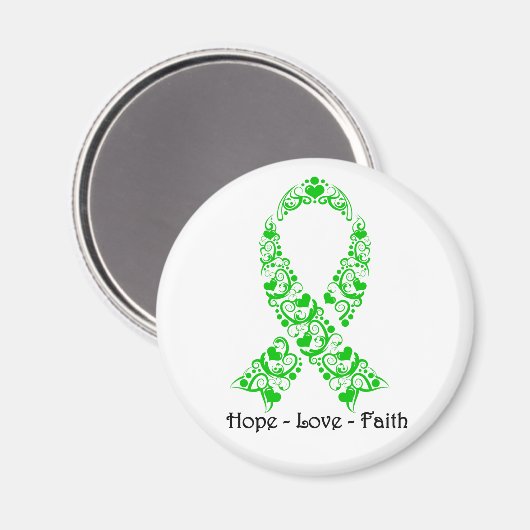 Aimant Ruban vert de conscience d'espoir (Recto/Verso)