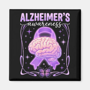 Aimant Ruban violet papillon cerveau alzheimer