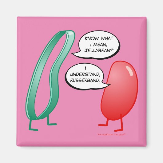 Aimant Rubber Band and Jelly Bean Funny Cute Kids Rhyme (Devant)