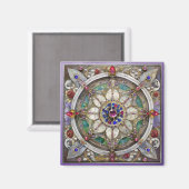 Aimant Ruby, Amethyst, Sapphire et Pearl Mandala (Recto/Verso)