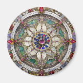 Aimant Ruby, Amethyst, Sapphire et Pearl Mandala (Devant)