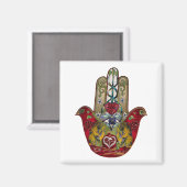Aimant Ruby Pomegranate Heart Red Bird Hamsa (Recto/Verso)