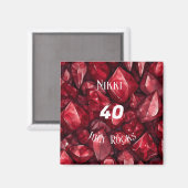 Aimant Ruby-Thème Juillet Anniversaire Anniversaire Nom p (Recto/Verso)