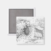 Aimant ruches d'abeilles vintages (Recto/Verso)
