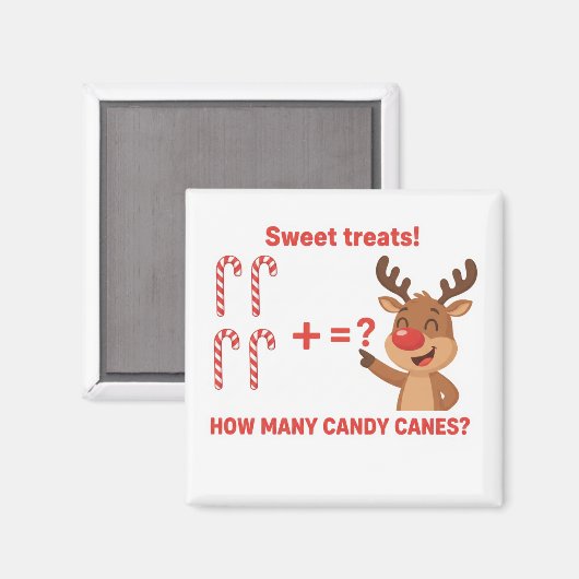 Aimant Rudolph Reindeer Candy Cane Math Addition Game Mag (Recto/Verso)