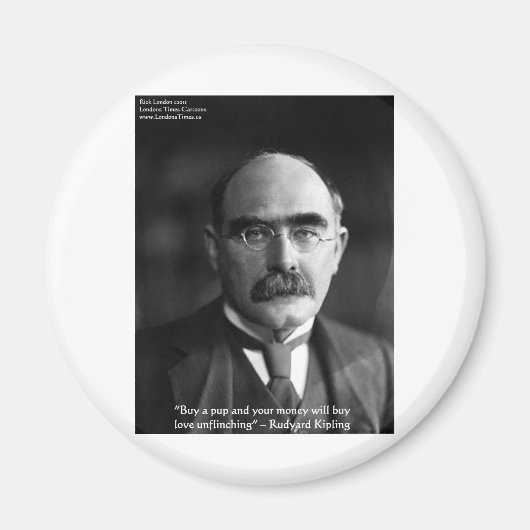 Aimant Rudyard Kipling "Puppy Love" Citation Cadeaux Tee (Devant)