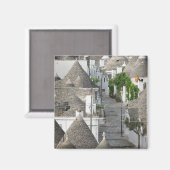 Aimant Rue avec trulli maisons à Alberobello, Pouilles (Recto/Verso)