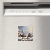 Aimant Rue de transport de Noël à cheval (In Situ (Lave-vaisselle))