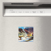 Aimant Rue du village de Québec - Oeuvre de Clarence Gagn (In Situ (Lave-vaisselle))