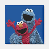 Aimant Rue Sésame | Monstre Elmo & Cookie (Devant)