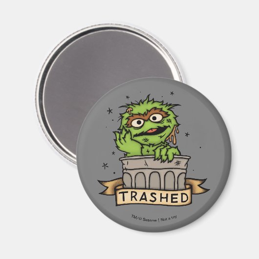 Aimant Rue Sésame | Oscar the Grouch Trashed (Recto/Verso)