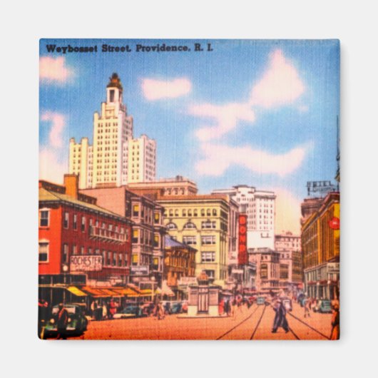 Aimant Rue Weybosset vintage, Providence, RI (Devant)