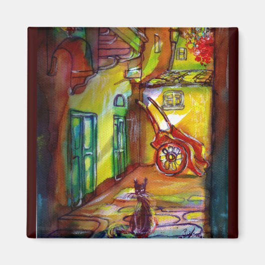 Aimant ruelle médiévale de nuit à Florence -détail (Devant)