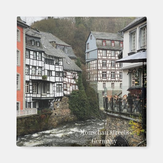 Aimant Rues de Monschau avec maisons à colombages et rivi (Devant)