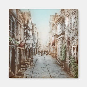 Aimant Rues de Paris, France - Art Vintage pastoral