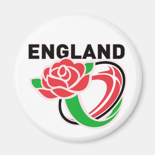 Aimant Rugby Angleterre Anglais Rose Ball (Devant)